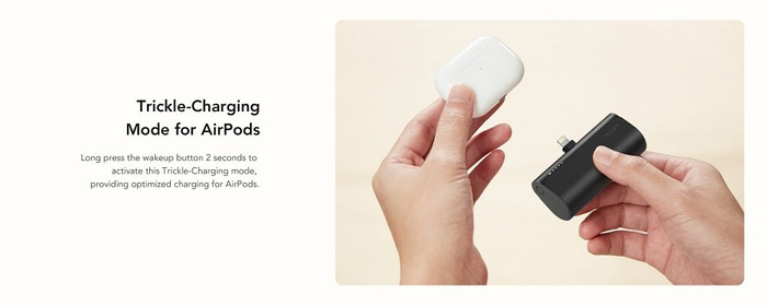 VEGER powerbank 5000 mAh z wbudowanym złączem Lightning PD QC3.0 3A 20W PlugOn (W0556P) czarny