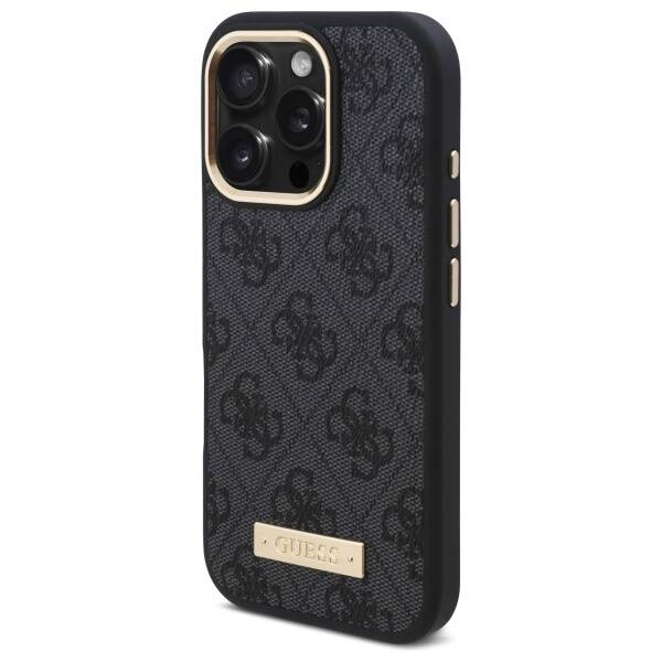 Etui Guess iPhone 16 Pro Max 6.9" czarny/black hardcase 4G Logo Plate MagSafe