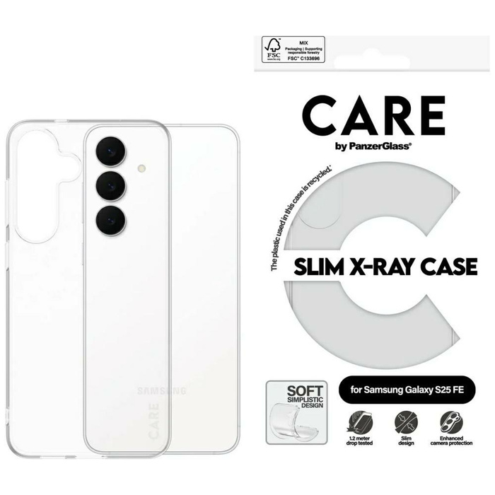 Etui CARE by PanzerGlass Fashion X-Ray   do Samsung Galaxy S25 FE przezroczysty