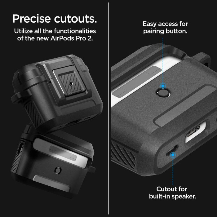ETUI SPIGEN LOCK FIT AIRPODS PRO 1 / 2 MATTE BLACK