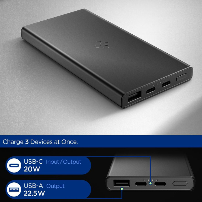 POWERBANK SPIGEN ESSENTAIL EA2210 POWER BANK 10000 MAH 22.5W BLACK