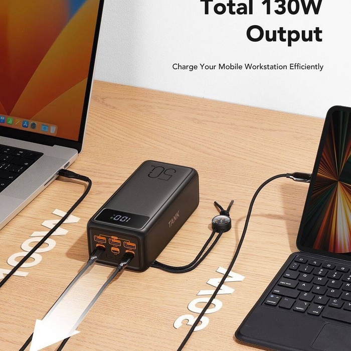 VEGER powerbank 56000 mAh PD QC3.0 5A 130W Tank Boost (W5001C) czarny