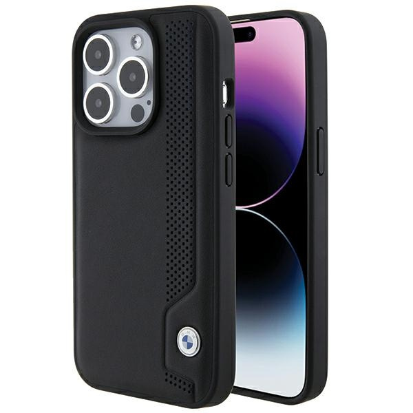 Etui Bmw Bmhcp15l22rbdk Iphone 15 Pro 6.1" Czarny/black Hardcase Leather Blue Dots Case