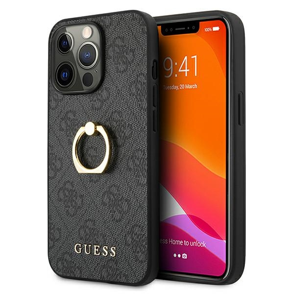 Etui GUESS Apple iPhone 13 13 Pro 4G With Ring Stand Szary Hardcase