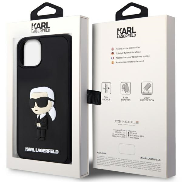 Etui Karl Lagerfeld KLHCP14M3DRKINK iPhone 14 Plus 6.7" czarny/black hardcase Rubber Ikonik 3D Case