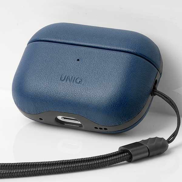 UNIQ etui Terra AirPods Pro 2 gen. Genuine Leather niebieski/space blue