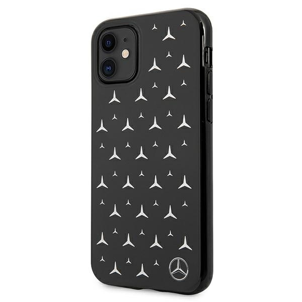 Etui MERCEDES Apple iPhone 11 Silver Stars Pattern Czarny Hardcase CASE