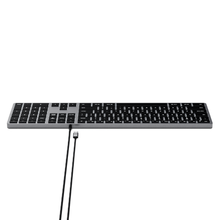 Satechi Slim W3 Wired - klawiatura z układem numerycznym USB-C (space gray)