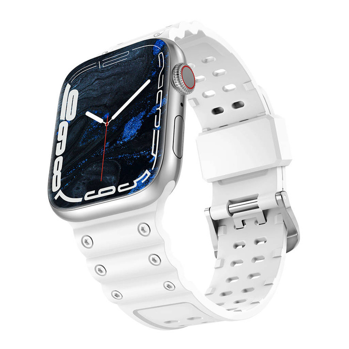 Pasek Strap Triple Protection pasek Apple Watch Ultra, SE, 8, 7, 6, 5, 4, 3, 2, 1 (49, 45, 44, 42  mm) opaska bransoleta biały