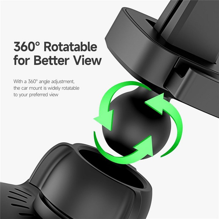 DUZZONA V2 - uchwyt samochodowy indukcyjny do kratki kompatybilny z MagSafe 15W czarny