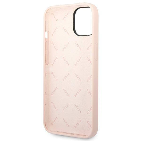 Etui GUESS Apple iPhone 14 Silicone Triangle Różowy Hardcase