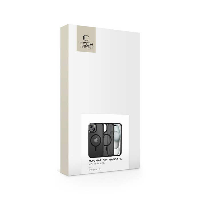 Etui TECH-PROTECT MAGMAT ”2” MAGSAFE IPHONE 15 MATTE BLACK