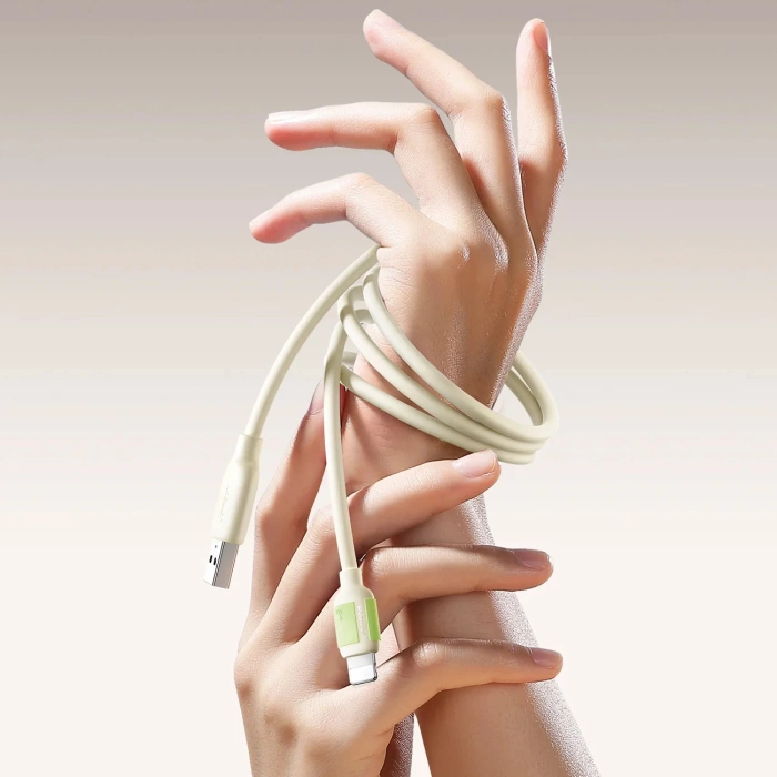 Kabel Joyroom S-A53 3A USB-A - Lightning z fluorescencyjną końcówką 2 m - beżowy