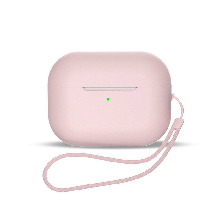 Etui Silikonowe etui do AirPods 1 / AirPods 2 + pasek na nadgarstek smycz - różowe Case
