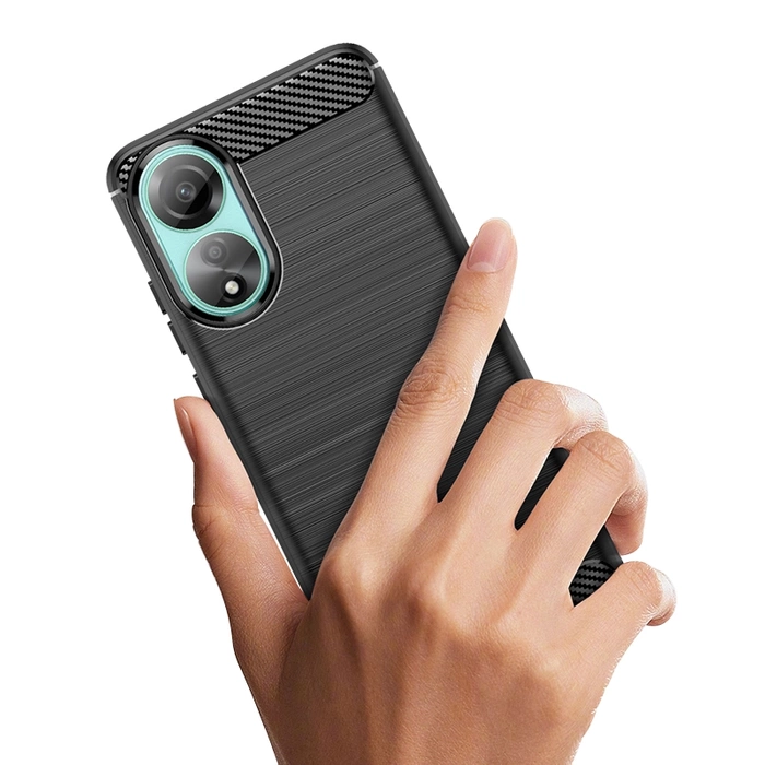 Etui silikonowe Carbon Case do Oppo A78 4G - czarne