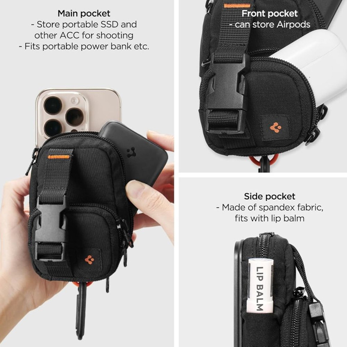 ORGANIZER MAGSAFE SPIGEN SNAP ZIP MAGSAFE POUCH BLACK