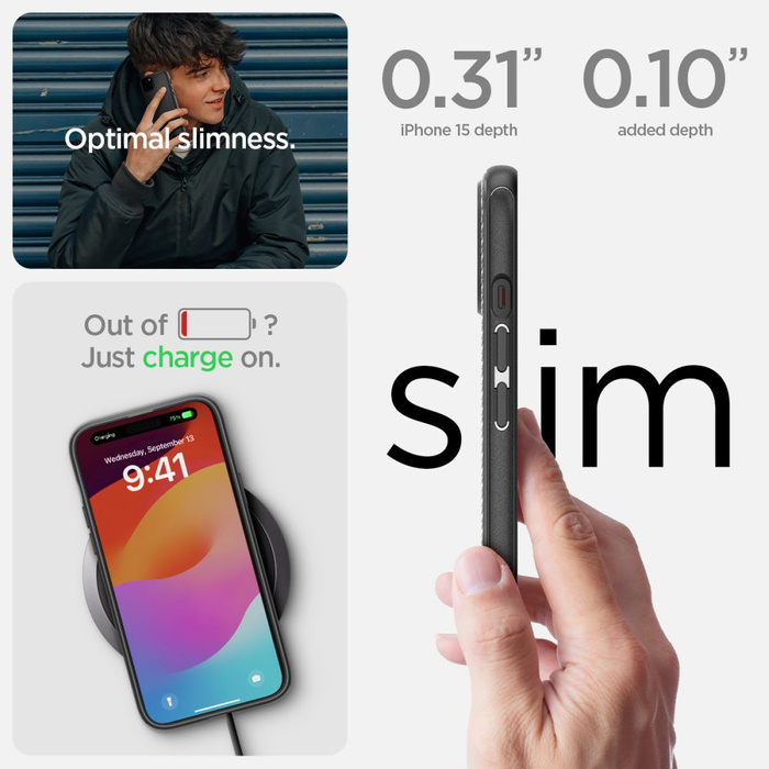 Etui Spigen Mag Armor Magsafe iPhone 15 Matte Black Case