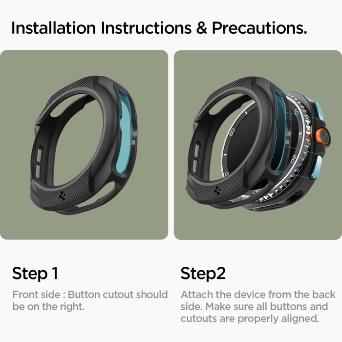 ETUI SPIGEN SAMSUNG GALAXY WATCH 8 CLASSIC 46 MM LIQUID AIR MATTE CZARNE