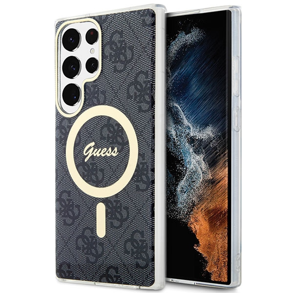 Etui Guess GUHMS23LH4STK S23 Ultra S918 czarny/black hardcase 4G MagSage Case