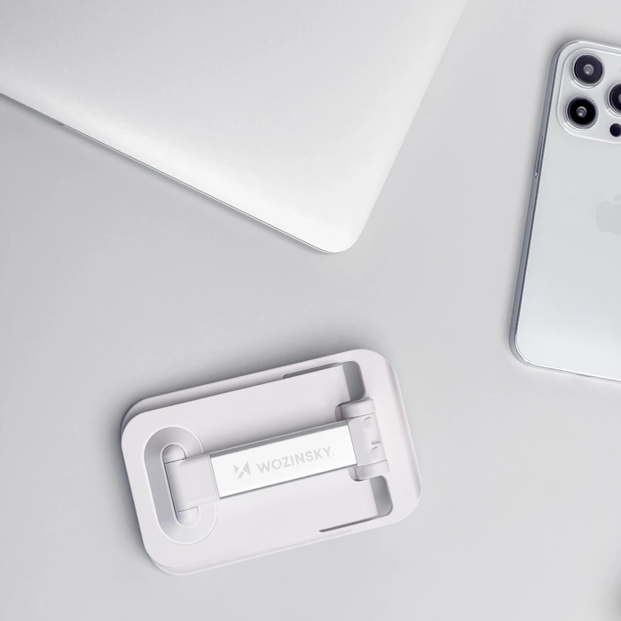 Wozinsky stojak na telefon na biurko stojak na tablet składany biały (WFDPS-W1)