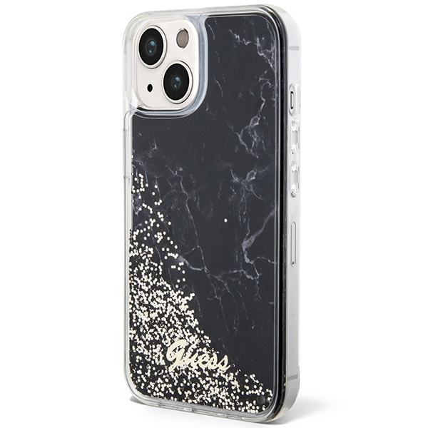 Etui Guess GUHCP14SLCSGSGK iPhone 14 6.1" czarny/black hardcase Liquid Glitter Marble Case
