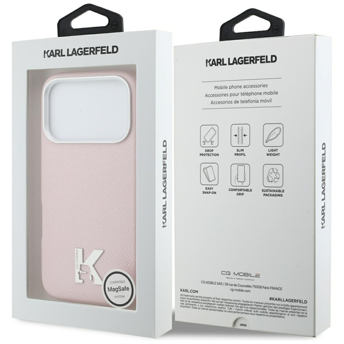 Etui Karl Lagerfeld Karl Head Logo       MagSafe do iPhone 17 Pro różowy
