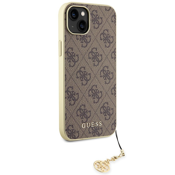 Etui Guess GUHCP15MGF4GBR iPhone 15 Plus 6.7" brązowy/brown hardcase 4G Charms Collection Case