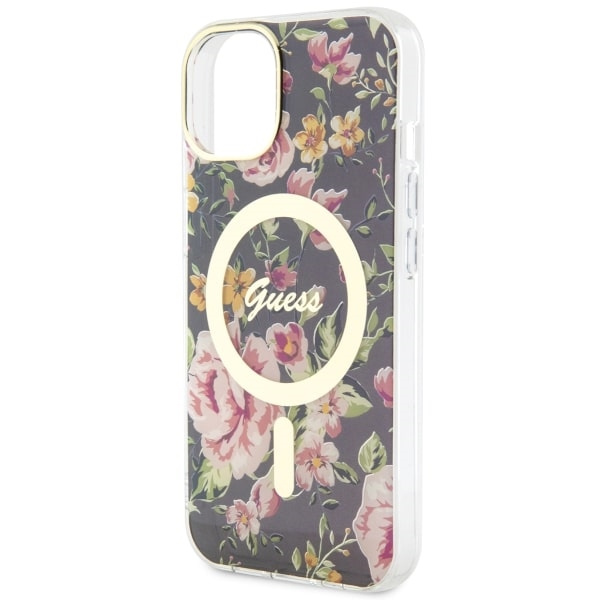 Etui Guess GUHMP14SHCFWSK iPhone 14 6.1" czarny/black hardcase Flower MagSafe Case