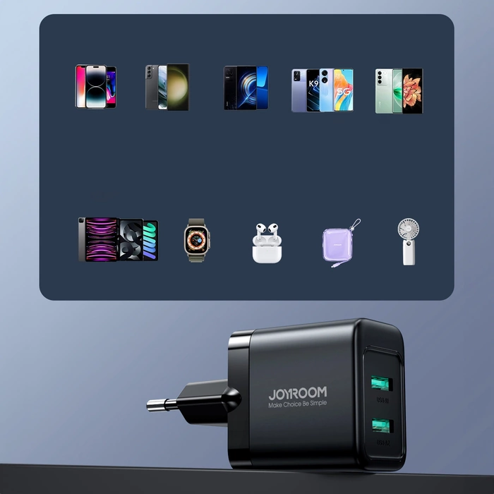 Ładowarka sieciowa Joyroom JR-TCN01 2xUSB-A  12W 2.4A - czarna