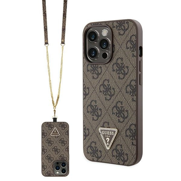 Etui Guess GUHCP13XP4TDSCPW iPhone 13 Pro Max 6.7" brązowy/brown hardcase Crossbody 4G Metal Logo Case