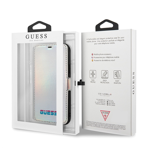 Etui GUESS Apple iPhone 11 Pro Book Iridescent Srebrny Case