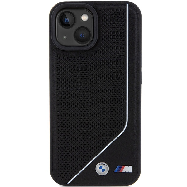 Etui Bmw Bmhmp15s23pucpk Iphone 15 / 14 / 13 6.1" Czarny/black Hardcase Perforated Twisted Line Magsafe Case