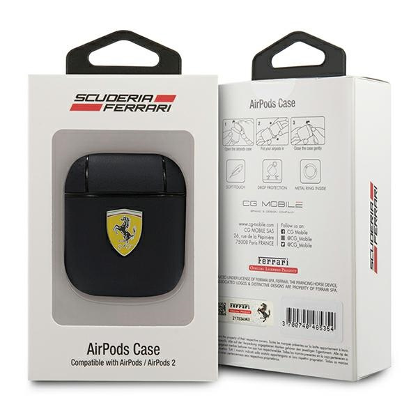 Ferrari FESA2LEBK AirPods cover czarny/black On Track Leather