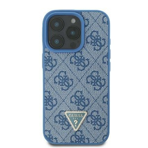 Etui Guess iPhone 16 6.1" niebieski/blue hardcase Leather Metal Logo Strass Crossbody