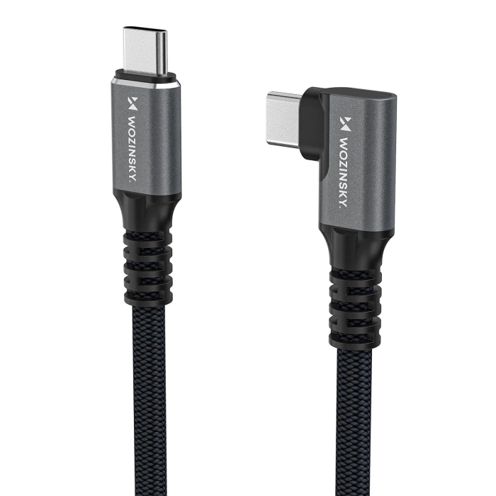 Kabel kątowy Wozinsky WPS2-UY41S USB-C Thunderbolt 4 240W 2m - czarny