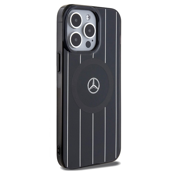 Etui Mercedes MEHMP15L23HRSK iPhone 15 Pro 6.1" czarny/black hardcase Double Layer Crossed Lines MagSafe Case