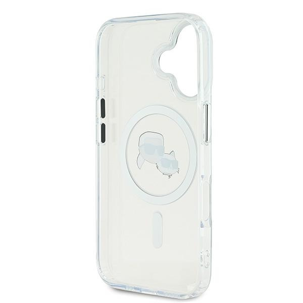 Karl Lagerfeld KLHMP16SHLSKCH iPhone 16 6.1" biały/white hardcase IML Metal Karl&Choupette Head MagSafe