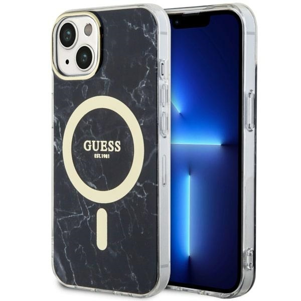 Etui Guess GUHMP14SPCUMAK iPhone 14 6.1" czarny/black hardcase Marble MagSafe Case