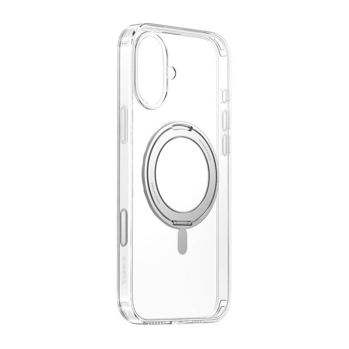 Magnetyczne etui iPhone16 ze stojakiem Baseus SkyRing 360° (przezroczyste)