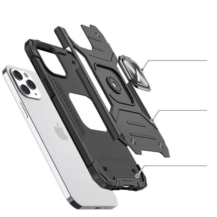 Etui Wozinsky Ring Armor Etui iPhone 14 Pro Max Pancerny Pokrowiec Uchwyt Magnetyczny Ring Złotecase