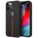Etui FERRARI Apple iPhone 12 Pro Max Off Track Leather Nylon Stripe Czarny Hardcase