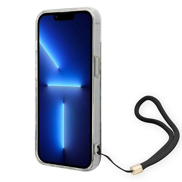 Etui GUESS Apple iPhone 14 Flower Strap Niebieski Hardcase