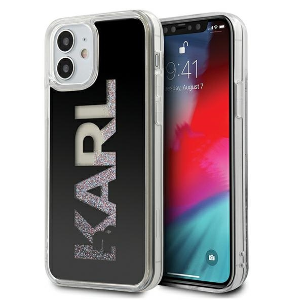 Etui KARL LAGERFELD Apple iPhone 12 Mini Karl Logo Glitter Czarny Case
