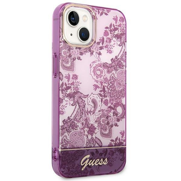 Etui GUESS Apple iPhone 14 Plus Porcelain Collection Różowy Fuksja Hardcase