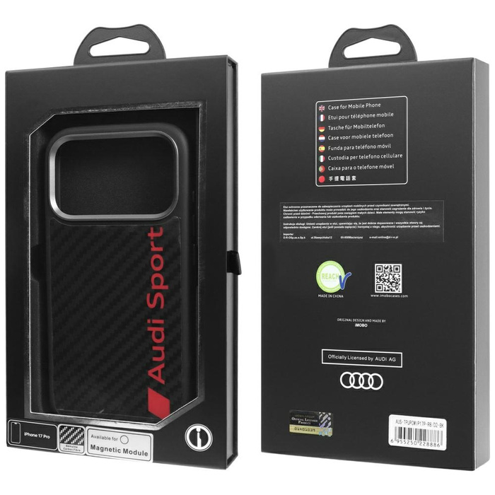 Etui Audi R8 Carbon Fiber MagSafe do     iPhone 17 Pro czarny