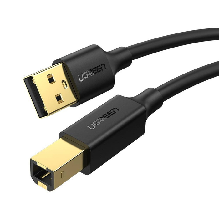 UGREEN US135 Kabel USB 2.0 A-B do drukarki, pozłacany, 1.5m (czarny) 10350B