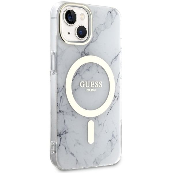 Etui Guess GUHMP14SPCUMAH iPhone 14 6.1" biały/white hardcase Marble MagSafe Case