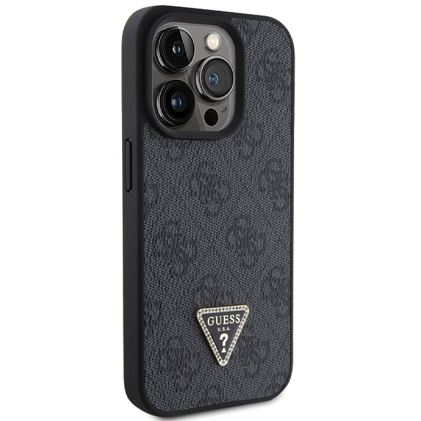 Etui Guess GUHCP15XP4TDPK iPhone 15 Pro Max 6.7" czarny/black hardcase Leather 4G Diamond Triangle Case