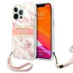 Etui GUESS Apple iPhone 13 Pro Max Marble Strap Collection Różowy Hardcase