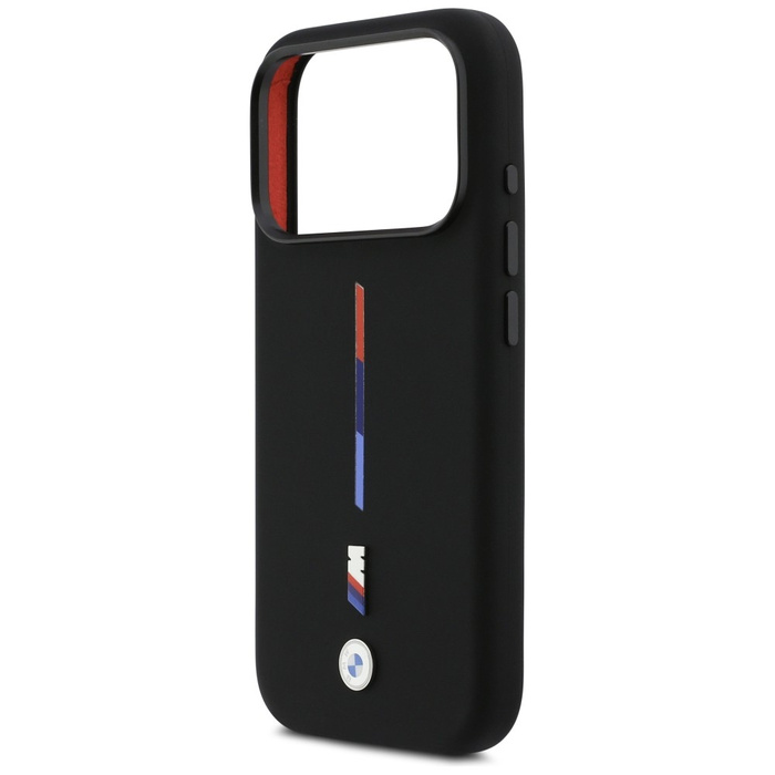 Etui BMW M Silicon Tricolor Line MagSafe do iPhone 17 Pro czarny